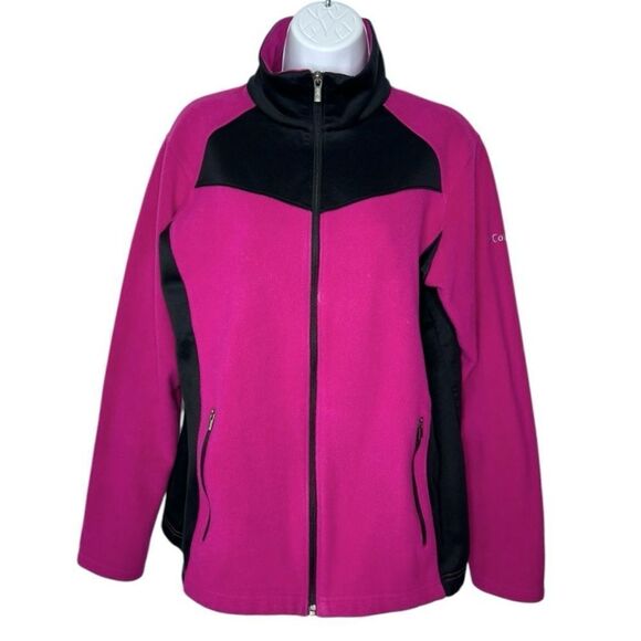 Columbia Women’s L Full Zip Two Tone Fleece Jacket - Picture 1 of 7